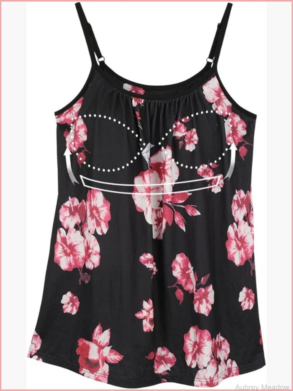 Women's Built-In Bra Tank Top Sleeveless Cami with Adjustable Strap